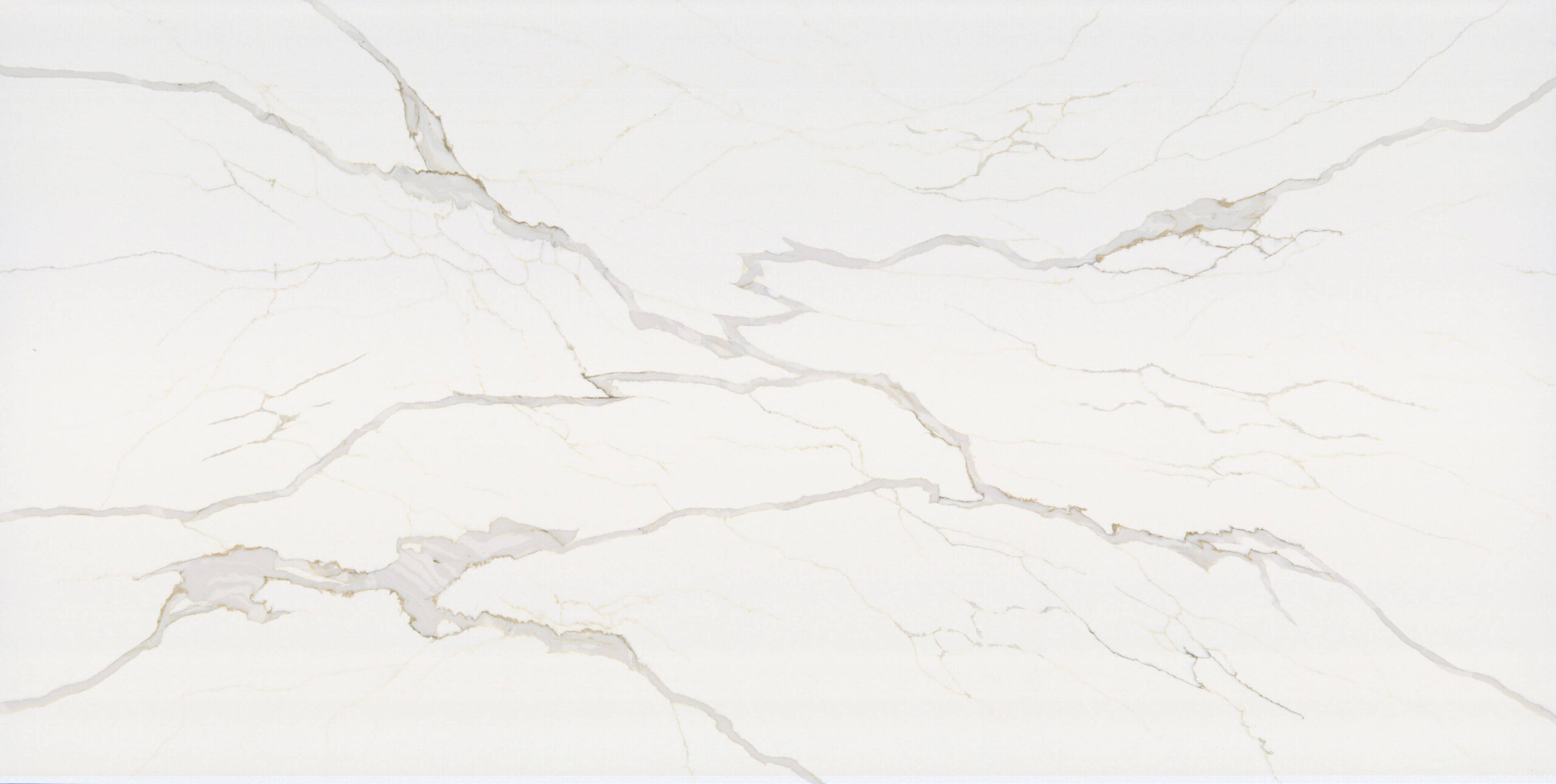 Quartz color sample of Calacatta Caramella
